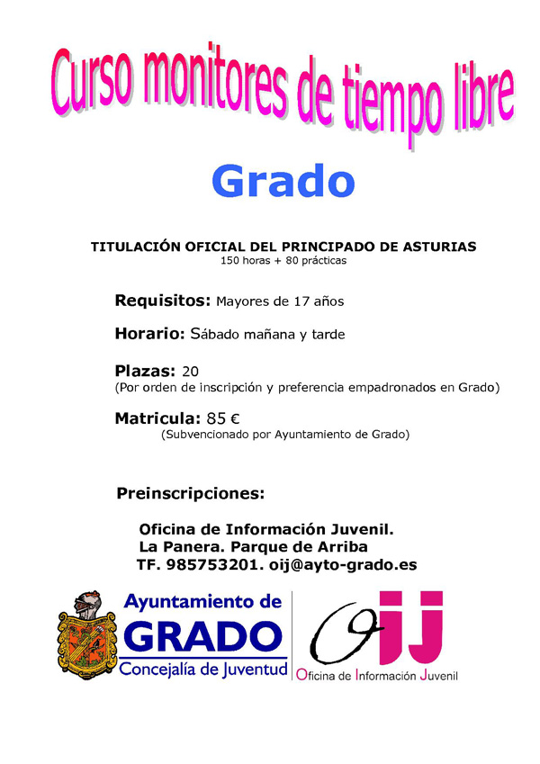 Cartel Curso Monitores de Tiempo Libre
