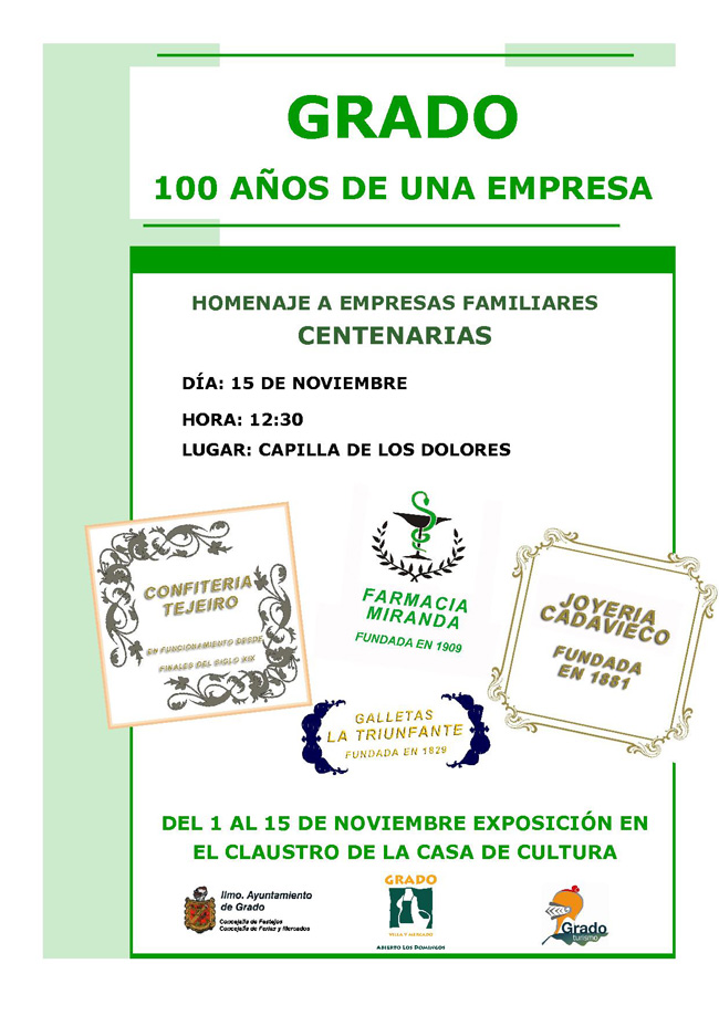 Cartel Empresas Centenarias de Grado
