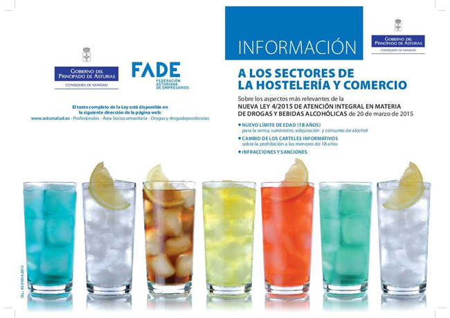 Cartel información Ley Drogas y Bebidas alcohólicas